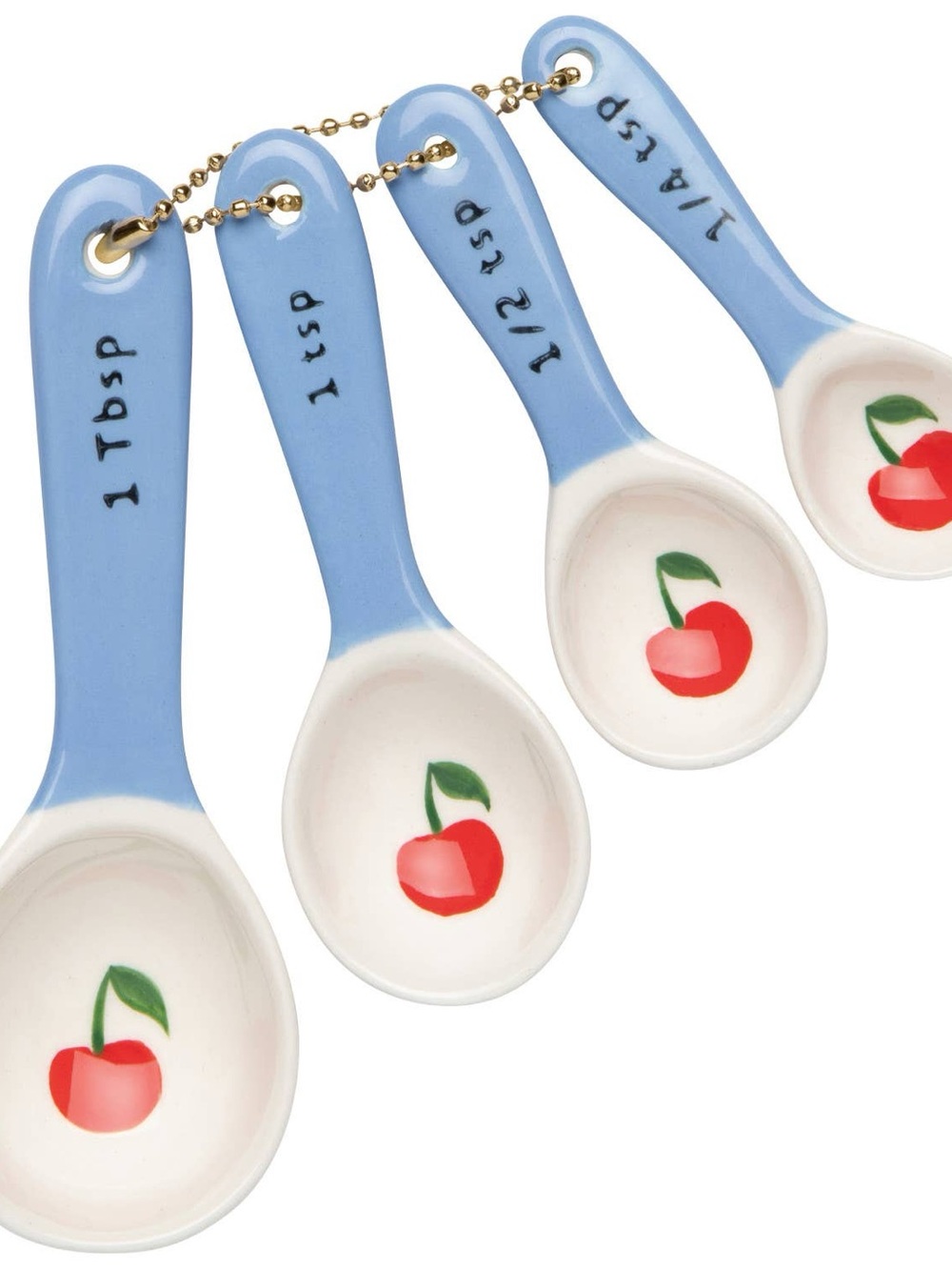Blue Cherry Ceramic Measuring Spoon Set